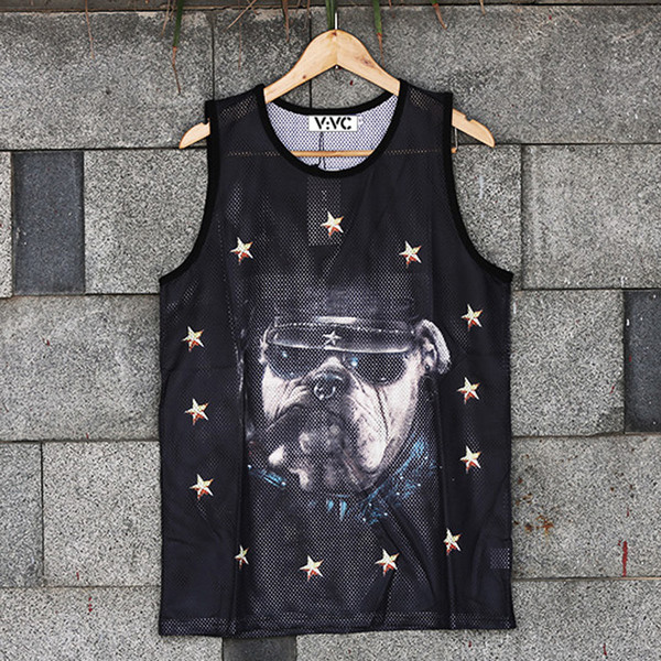 Модерен мъжки потник с щампа на животно