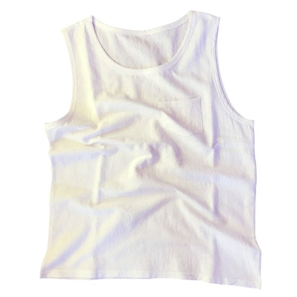 Férfi sima tanktop több színben, díszes zsebbel