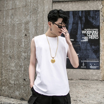 Férfi lezser hosszú nadrág felső fekete-fehér színben, hátoldalán felirattal