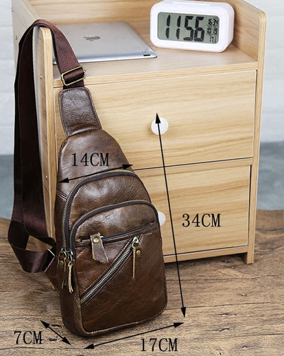 Öko bőrből készült kis férfi válltáska két színben