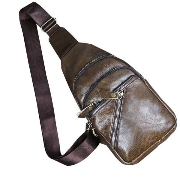 Öko bőrből készült kis férfi válltáska két színben