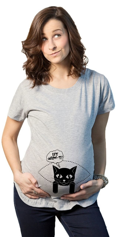 Tricou in mai multe culori pentru gravide cu inscriptie si imprimeu