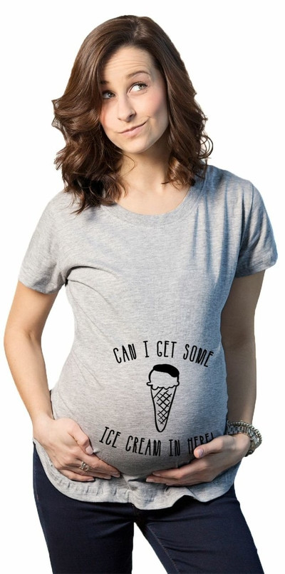 Tricou in mai multe culori pentru gravide cu inscriptie si imprimeu