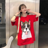 Tricou dama vara pentru gravide model larg in doua culori cu imprimeu