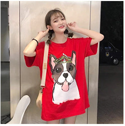 Tricou dama vara pentru gravide model larg in doua culori cu imprimeu