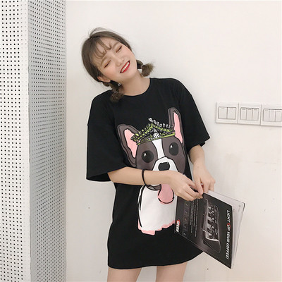 Tricou dama vara pentru gravide model larg in doua culori cu imprimeu