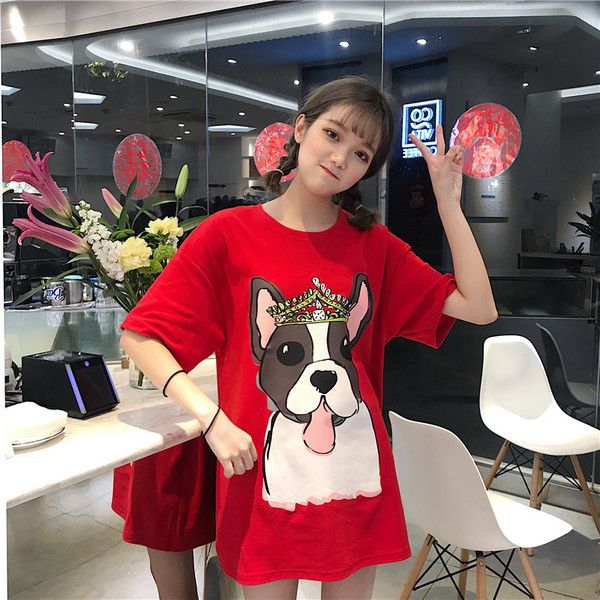 Tricou dama vara pentru gravide model larg in doua culori cu imprimeu