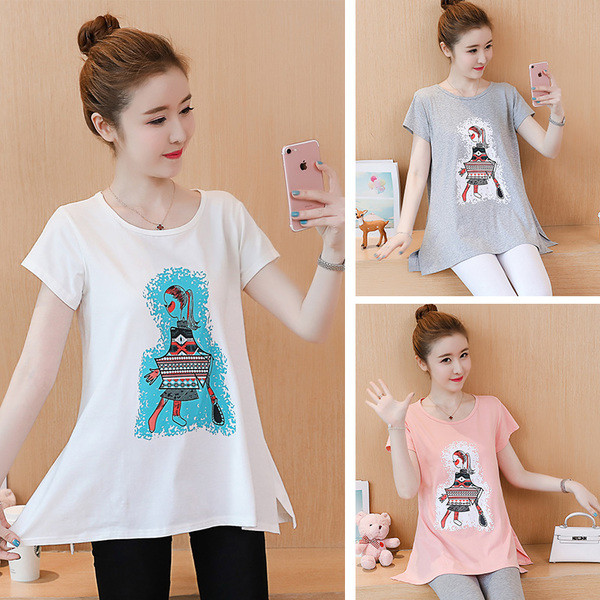 Tricou de zi cu zi pentru gravide in mai multe culori cu inscriptie