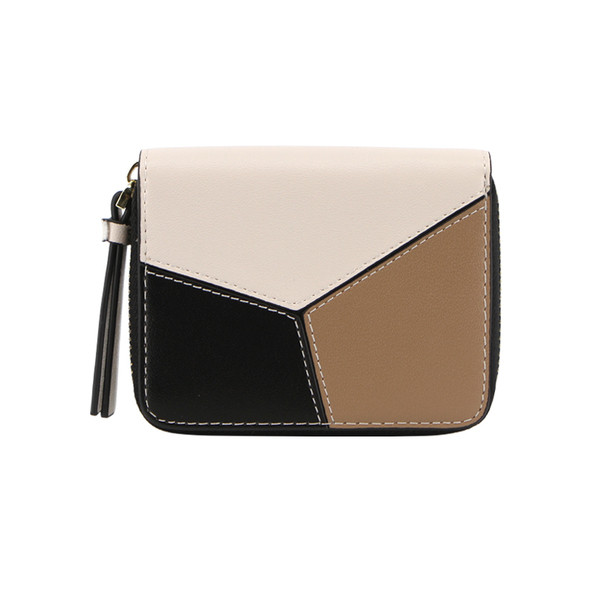 O poseta mica de dama din imitatie de piele cu fermoar in trei culori