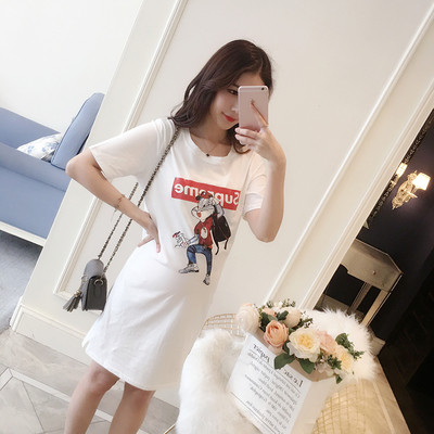 Rochie de dama de vara pentru gravide in mai multe culori cu imprimeu