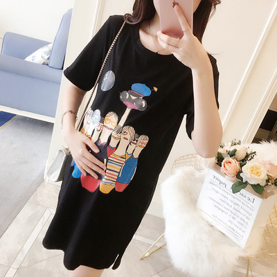 Rochie de dama de vara pentru gravide in mai multe culori cu imprimeu