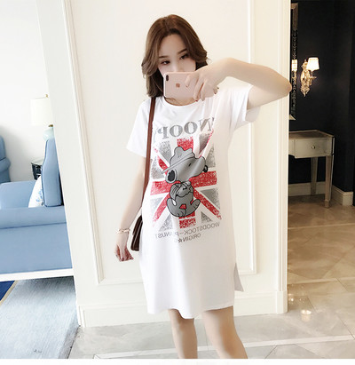 Rochie de dama de vara pentru gravide in mai multe culori cu imprimeu