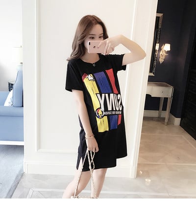 Rochie de dama de vara pentru gravide in mai multe culori cu imprimeu