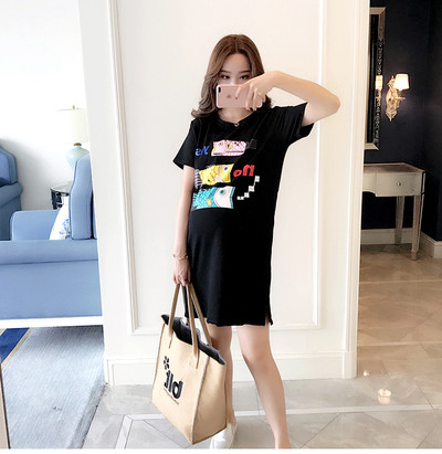 Rochie de dama de vara pentru gravide in mai multe culori cu imprimeu