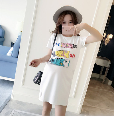 Rochie de dama de vara pentru gravide in mai multe culori cu imprimeu