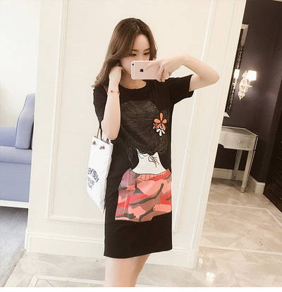 Rochie de dama de vara pentru gravide in mai multe culori cu imprimeu