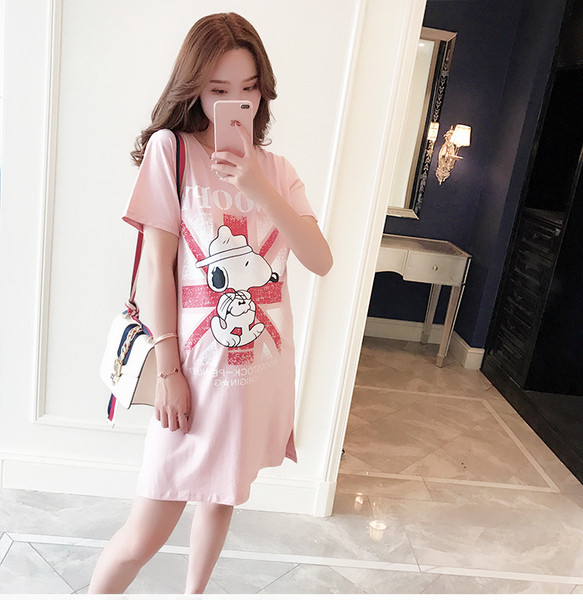 Rochie de dama de vara pentru gravide in mai multe culori cu imprimeu