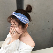 Bandă de păr pentru femei în trei culori în carouri