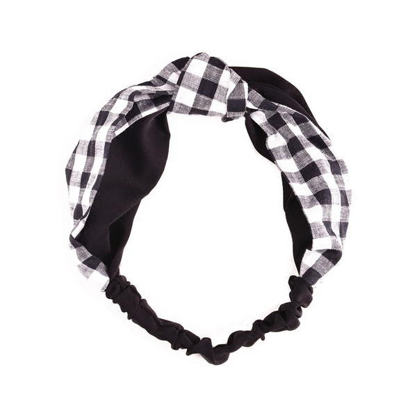 Bandă de păr pentru femei în trei culori în carouri