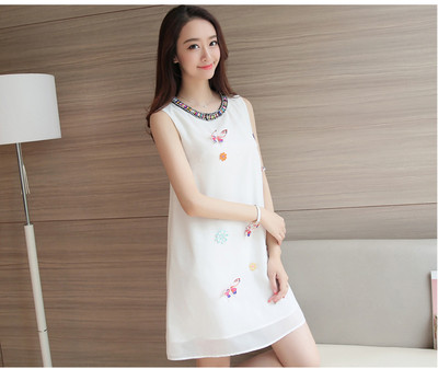 Rochie de vara dama potrivita pentru gravide in doua culori cu broderie 3D