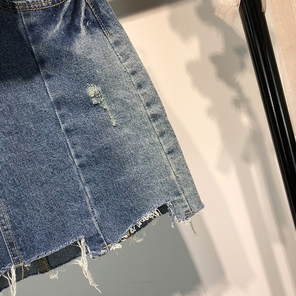 Fusta de dama din denim cu lungime asimetrica