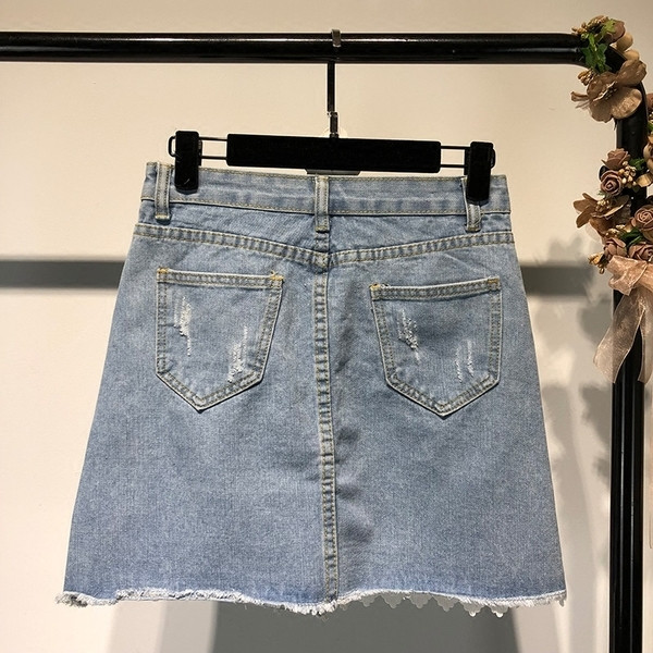 Fusta de dama eleganta din denim cu dantela