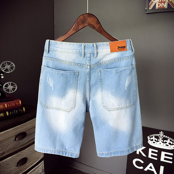 Blugi de bărbați cu motive rupte de culoare deschisă