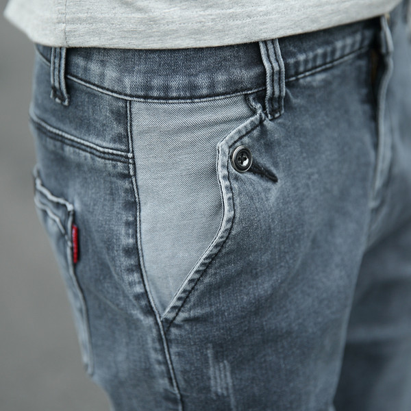 Blugi scurti casual pentru bărbați 7/8 de culoare închisă