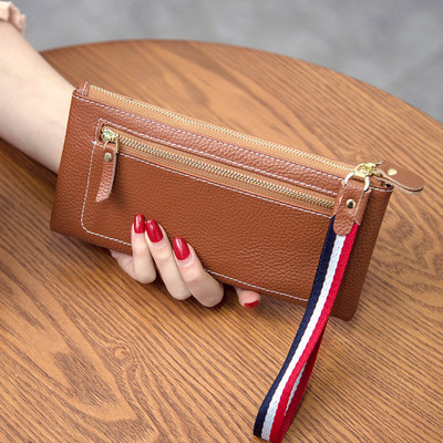 Geantă poșetă lungă cu fermoare din piele ecologică în mai multe culori