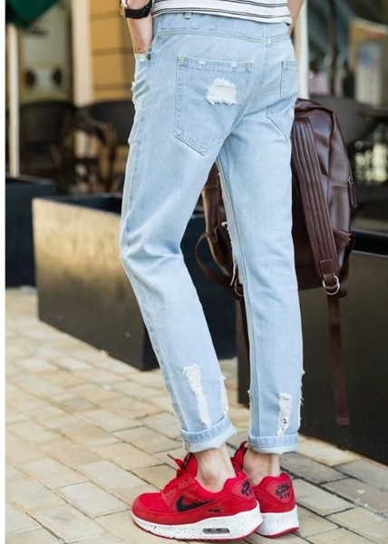 Blugi bărbați rupti 9/10 potriviti pentru utilizarea de zi cu zi