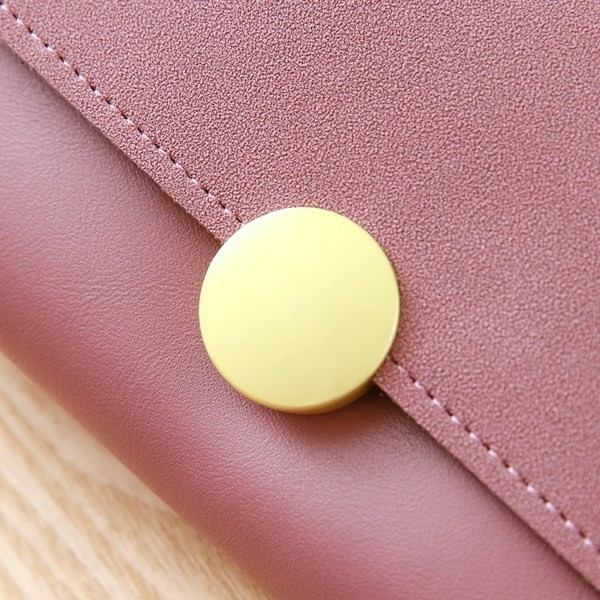 Portofel lung de dama cu nasture din piele ecologica