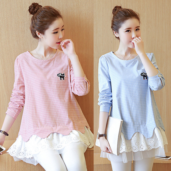 Cămașă de damă pentru gravide în două modele cu mâneci scurte și lungi