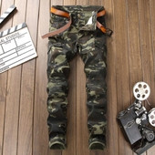 Blugi pentru bărbați cu model de camuflaj potriviti pentru utilizarea de zi cu zi