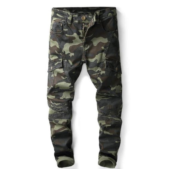 Blugi pentru bărbați cu model de camuflaj potriviti pentru utilizarea de zi cu zi