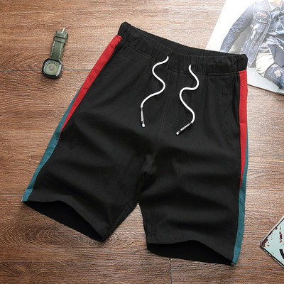Sport - pantaloni scurți casual pentru bărbați cu margini colorate cu inscripție în mai multe culori