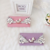 Portofel de dama cu pietre decorative in mai multe culori