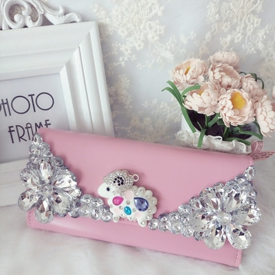 Portofel de dama cu pietre decorative in mai multe culori