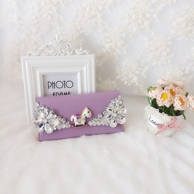 Portofel de dama cu pietre decorative in mai multe culori