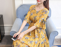 Rochie lunga cu maneca scurta pentru gravide cu motive florale in mai multe culori