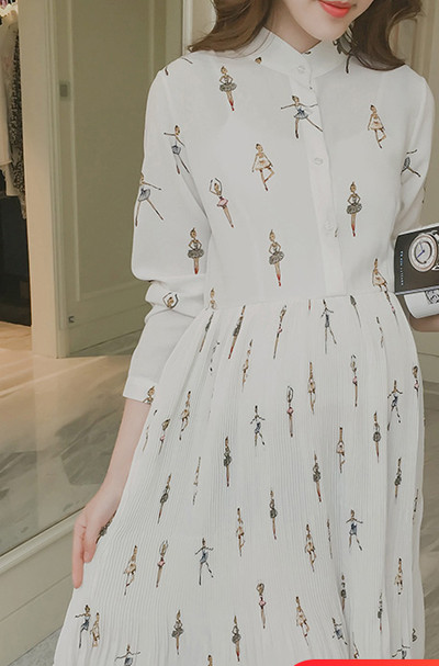 Rochie pentru gravide cu nasturi la guler si maneci lungi in mai multe culori