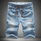 Blugi de vara barbatesti cu talie elastica in doua culori