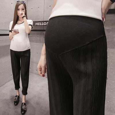 Тънки панталони от шифон за бременни жени в два цвята