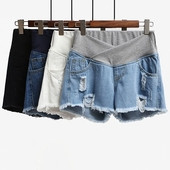 Къси дънкови панталони за бременни жени в няколко цвята