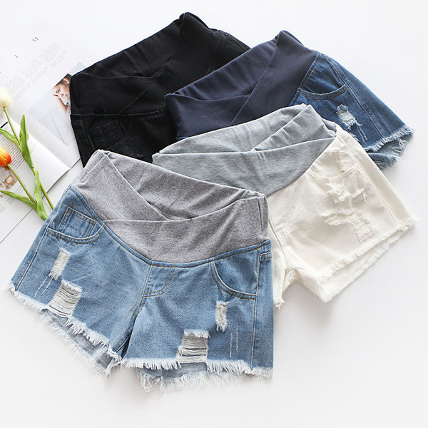 Къси дънкови панталони за бременни жени в няколко цвята