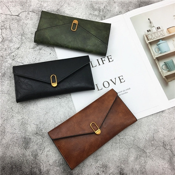 Portofele de dama elegante cu inchizator metalic