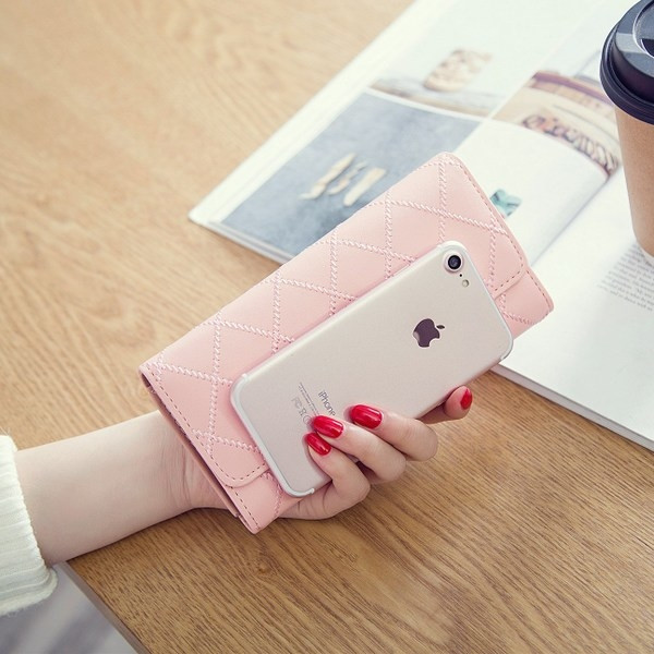 Portofel de dama cu element coroana metalic in mai multe culori