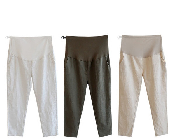 Λεπτά βαμβακερά παντελόνια για έγκυες γυναίκες