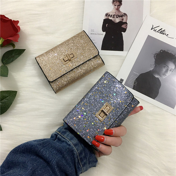 Portofel de dama stralucitor in mai multe culori