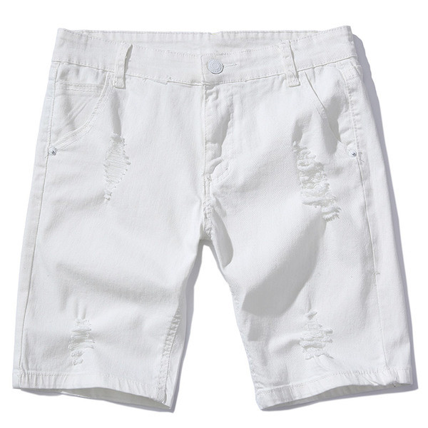 Blugi scurti pentru bărbați deasupra genunchiului în două culori alb/negru