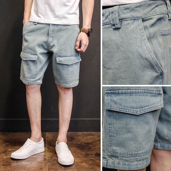 Pantaloni scurți la modă pentru bărbați deasupra genunchiului cu buzunare în trei culori